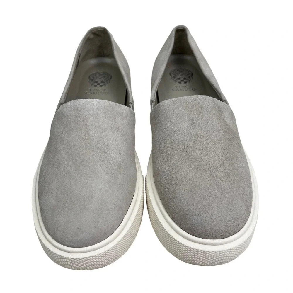 Vince Camuto Abbinna Sneaker Leather Gore Elastic Sides Grey‎ Women Size 7.5M